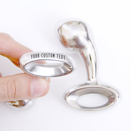 Butt plug personalized anal toy. Custom engraved ass dildo BDSM play training. Gay gifts prostate massager. Women steel heavy sex ball