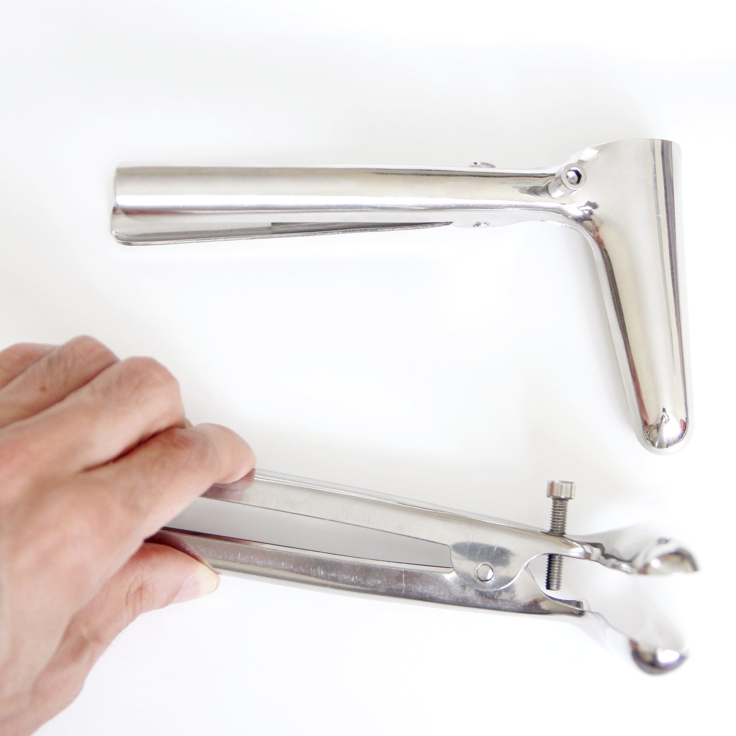 Stainless Steel Gynecological Speculum – BDSM & Medical Roleplay Tool, Adjustable Cold Steel Kink Gear