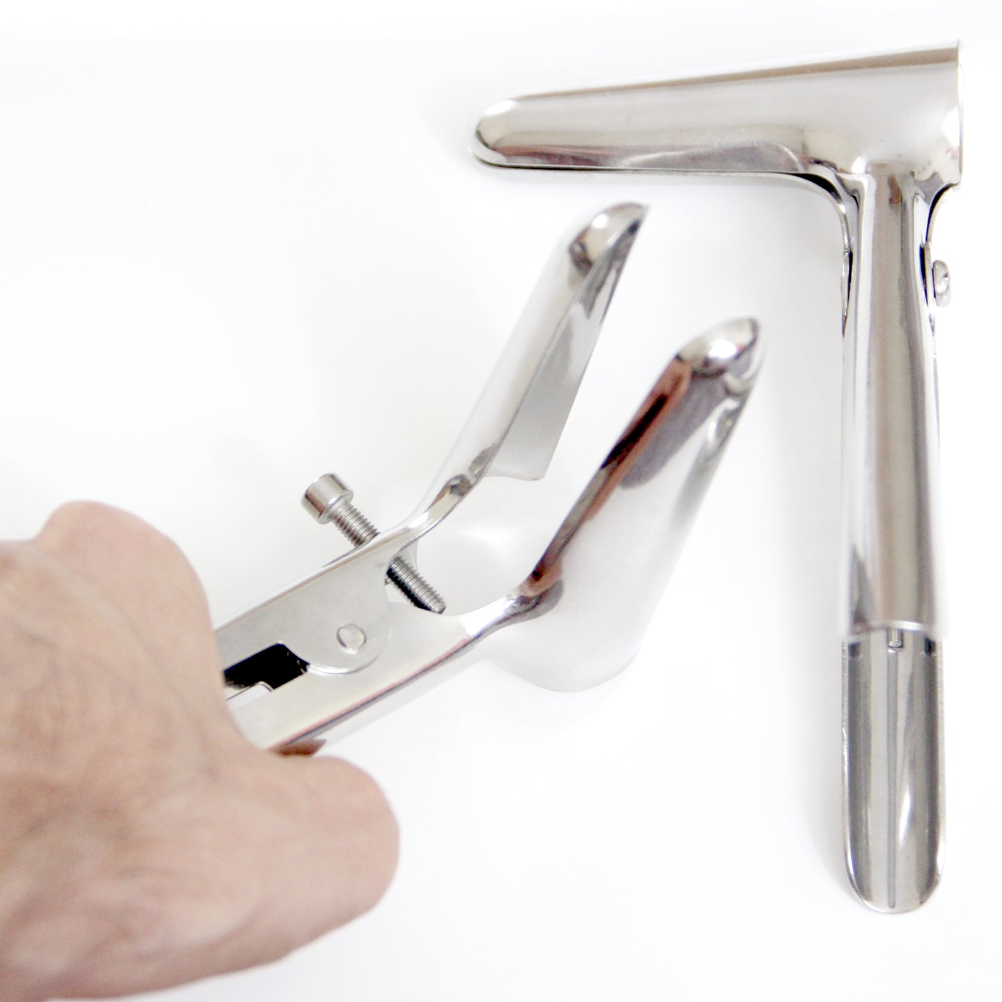 Stainless Steel Gynecological Speculum – BDSM & Medical Roleplay Tool, Adjustable Cold Steel Kink Gear