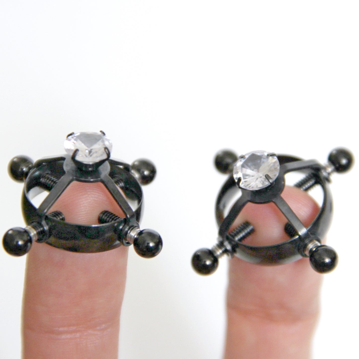 Nipple clamps BDSM jewelry. Non-piercing clamps nipple stainless steel gift. Body sensory toys. Screw black ring. Breast clamp slave clips