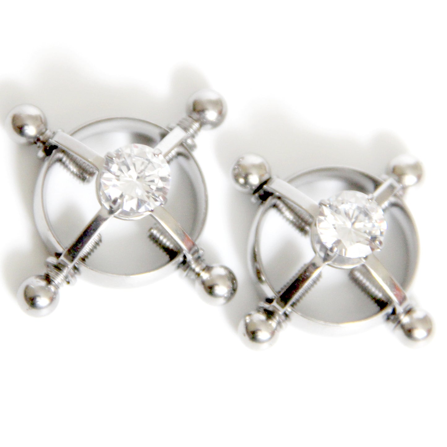 Nipple clamps BDSM jewelry. Non-piercing clamps nipple stainless steel gift. Body sensory toys. Screw steel silver ring. Breast clamp slave clips