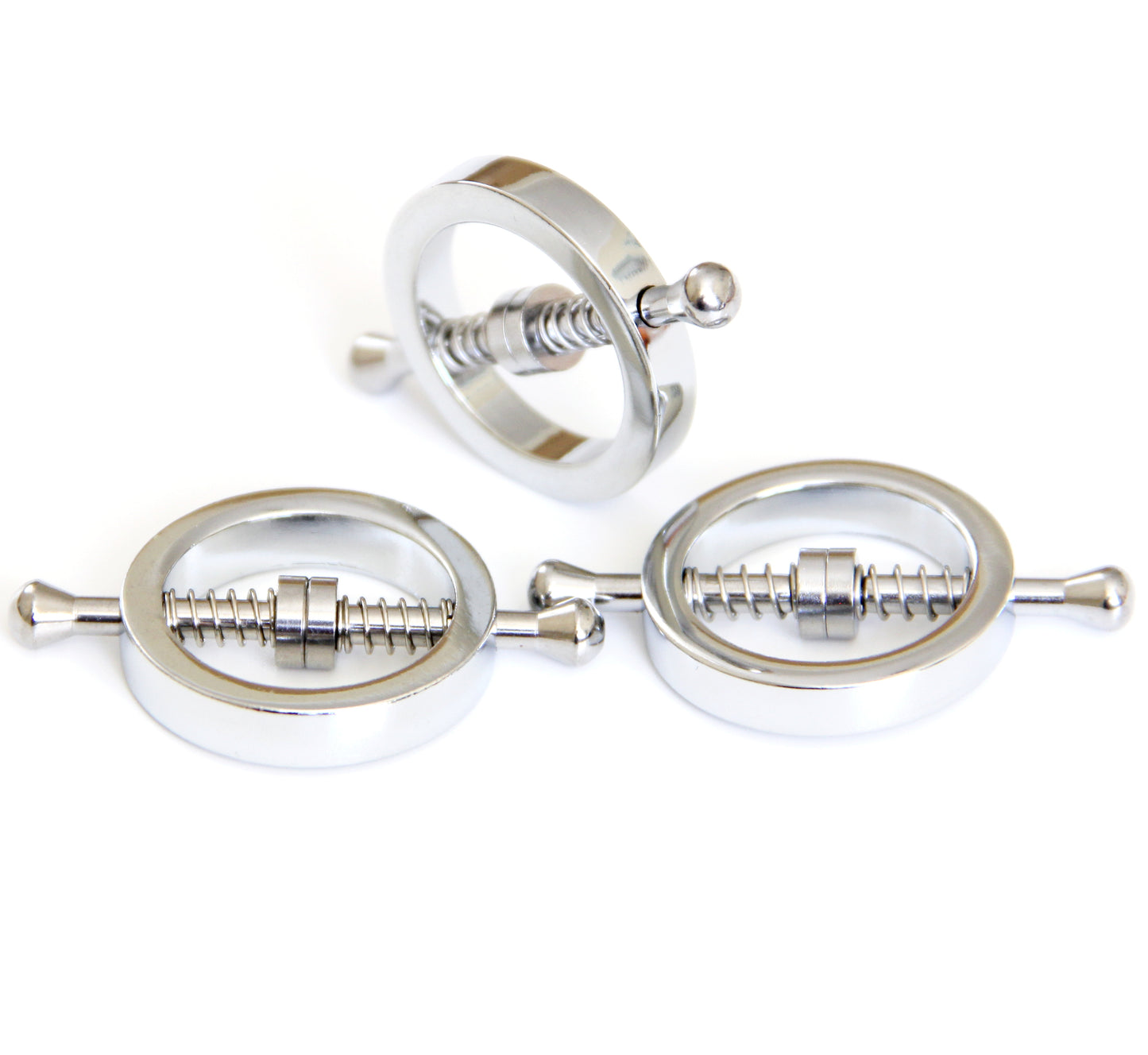 Nipple clamps custom adult toys. Gift for her fetish gear jewelry. Round metal mature BDSM clamps. Engraved personalized nipple rings