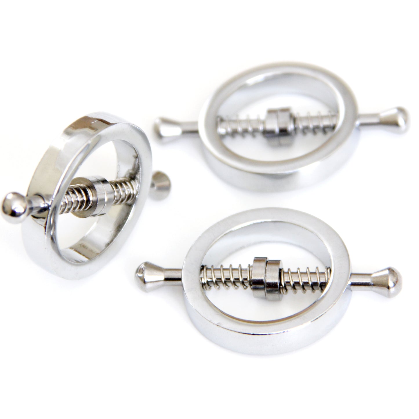 Nipple clamps custom adult toys. Gift for her fetish gear jewelry. Round metal mature BDSM clamps. Engraved personalized nipple rings