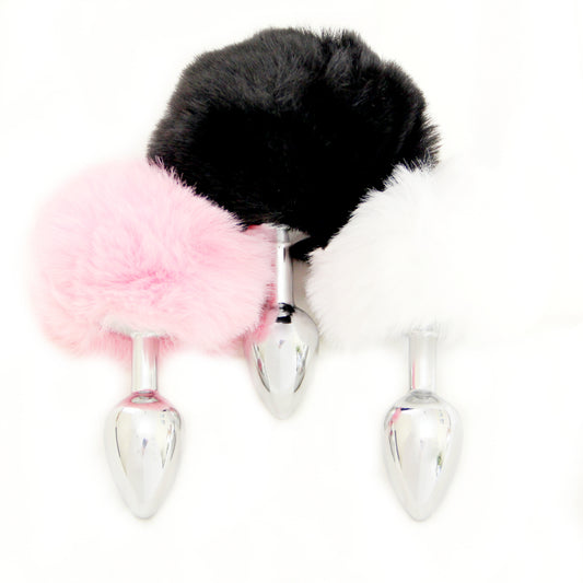 Tail butt plug. Custom anal plug. Adult toys personalized sex. Bunny tail bdsm-gear. Women anal metal dildo. Engraved ass beginner butt plug