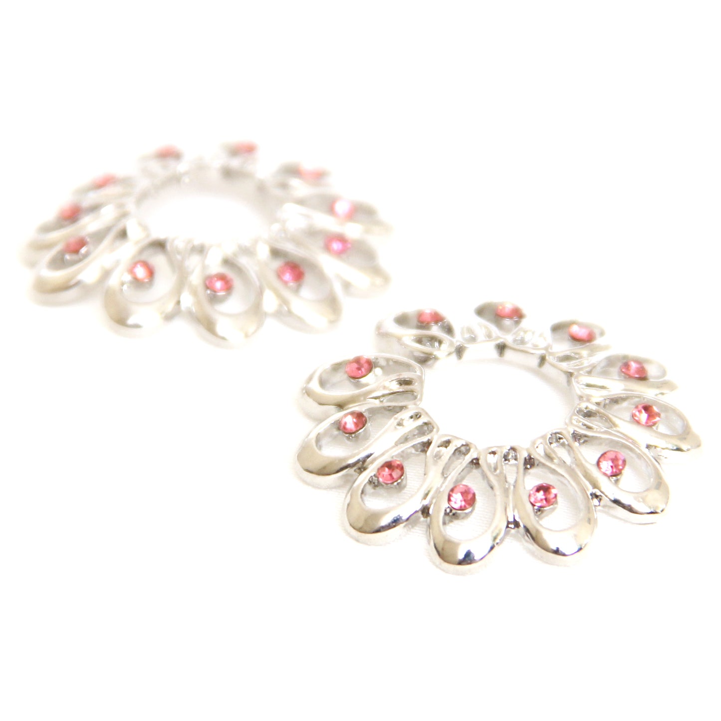 Fake nipple rings. Nipple jewelry clip sexy gift. Flower clamps for nipple. Non piercing women rings. Toys silver flowers flakes set of 2