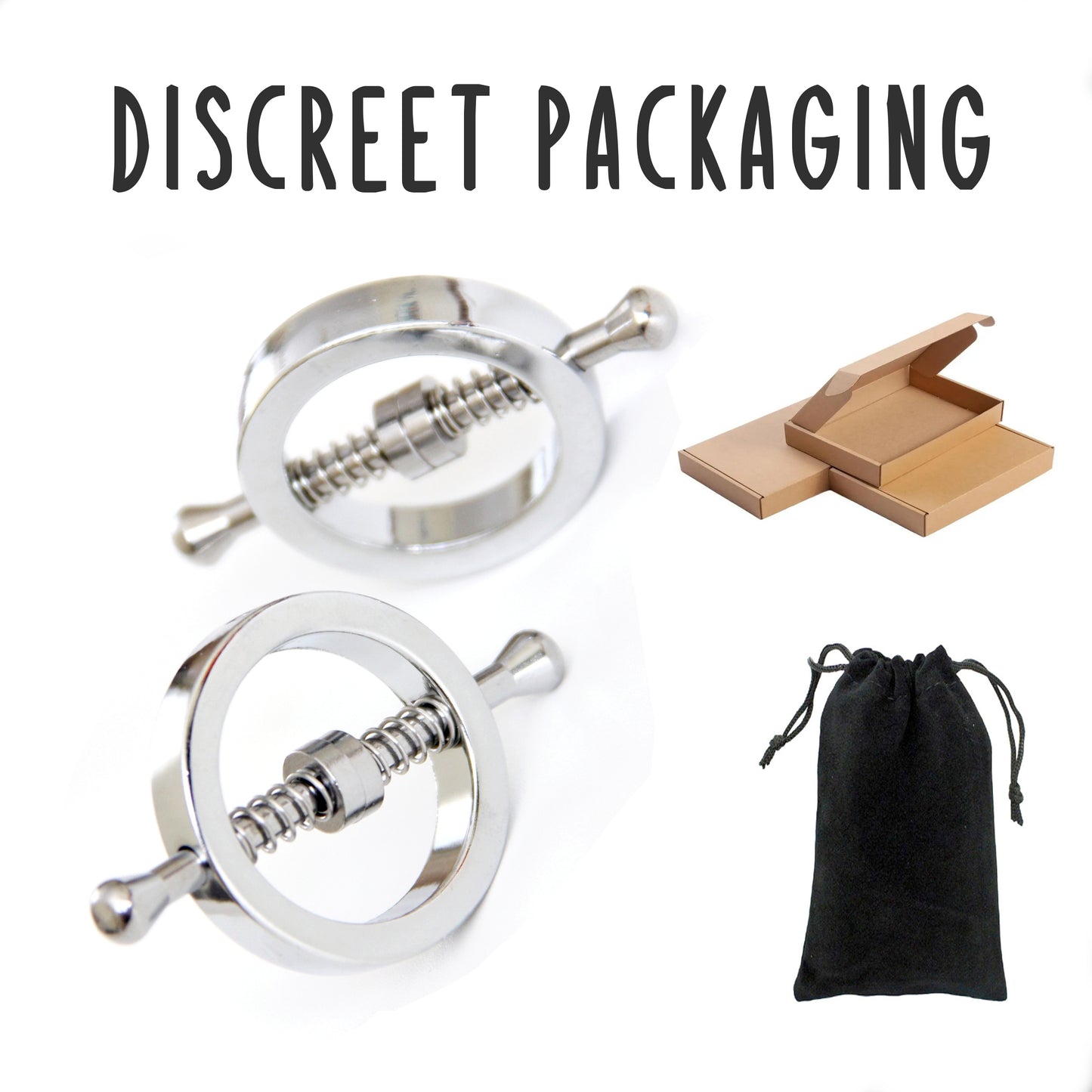 Nipple clamps custom adult toys. Gift for her fetish gear jewelry. Round metal mature BDSM clamps. Engraved personalized nipple rings