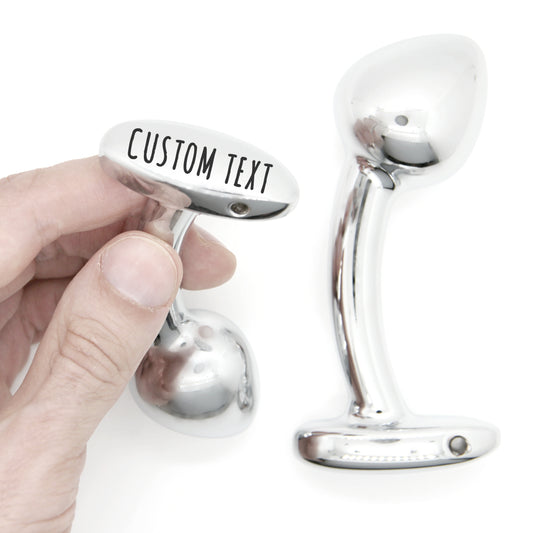 Butt plug personalized gift. Anal custom metal dildo. Engraved bdsm woman toys. Property of name hotwife. Gay adult analplug